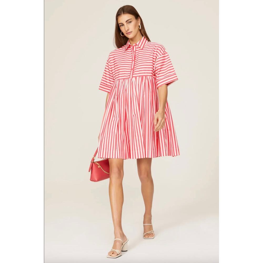 kate spade Pink and White Striped Mini Shirt Dress